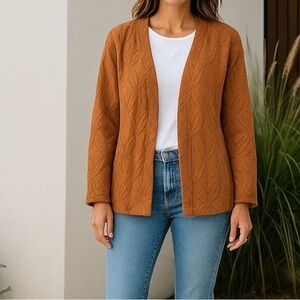 J Jill textured open cardigan